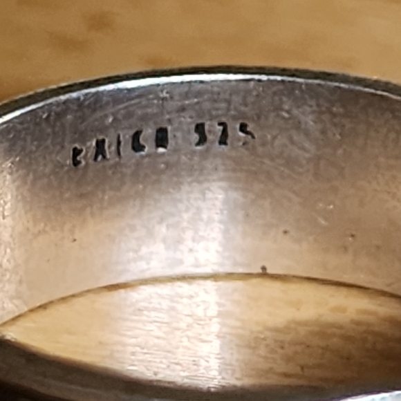 Vintage Mexican sterling silver ring band with waves size 10 - Picture 2 of 3
